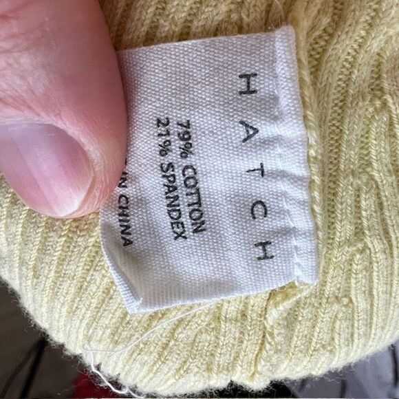 Hatch Maternity Yellow Ribbed Knit Midi Dress Size S Short Sleeve - Picture 4 of 7